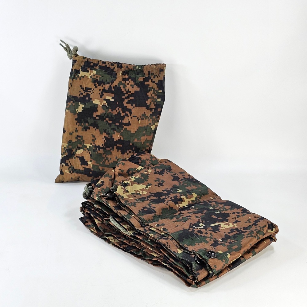 MARPAT Woodland Digital Camo Ripstop Poncho with Drawstring Storage Bag New
